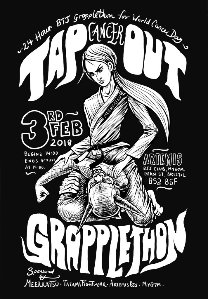 Artemis BJJ Brazilian Jiu Jitsu Charity GrappleThon for Tap Cancer Out, Meerkatsu poster